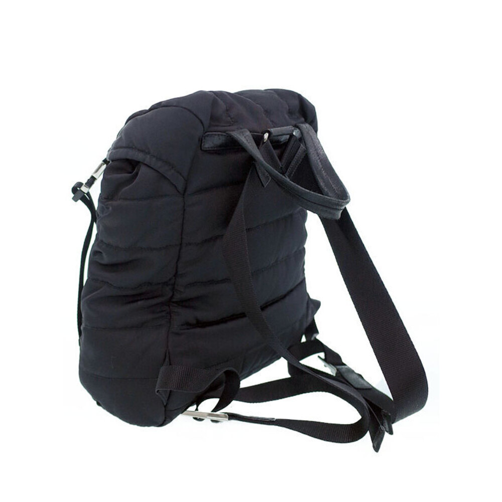 Prada Black Two Pocket Rucksack Backpack Daybag Tessuto